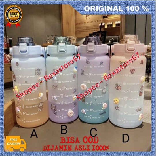 [BISA COD] Botol Minum Korea 2 Liter 2000ML Korea Viral Botol Minum Korea Botol Minum Viral Korea OR