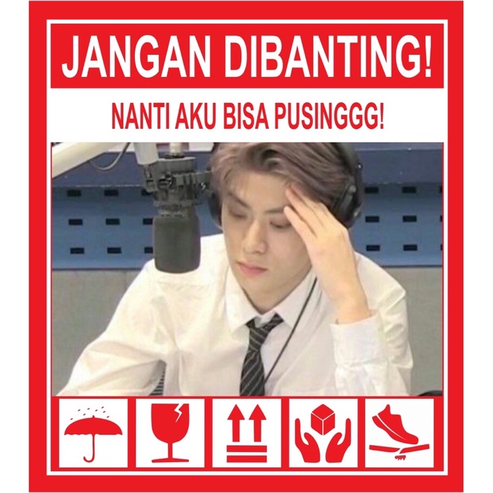 STIKER FRAGILE KPOP LUCU KOREA STIKER JANGAN DIBANTING-W