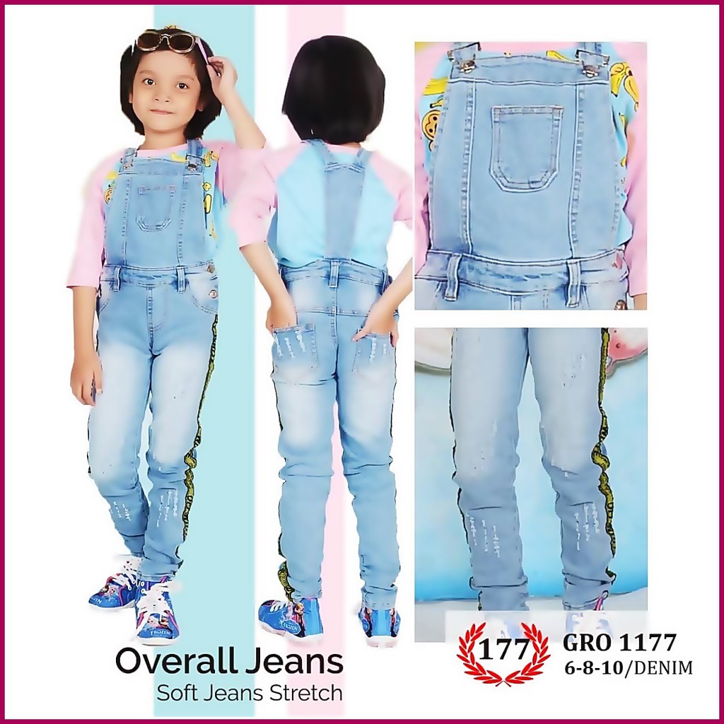  Baju  Celana Kodok  Levis  Biru Overall Jeans Denim Anak 