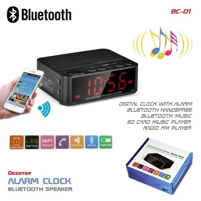 Speaker Portable Bluetooth MP3, Radio Digital Clock - Speaker Jam