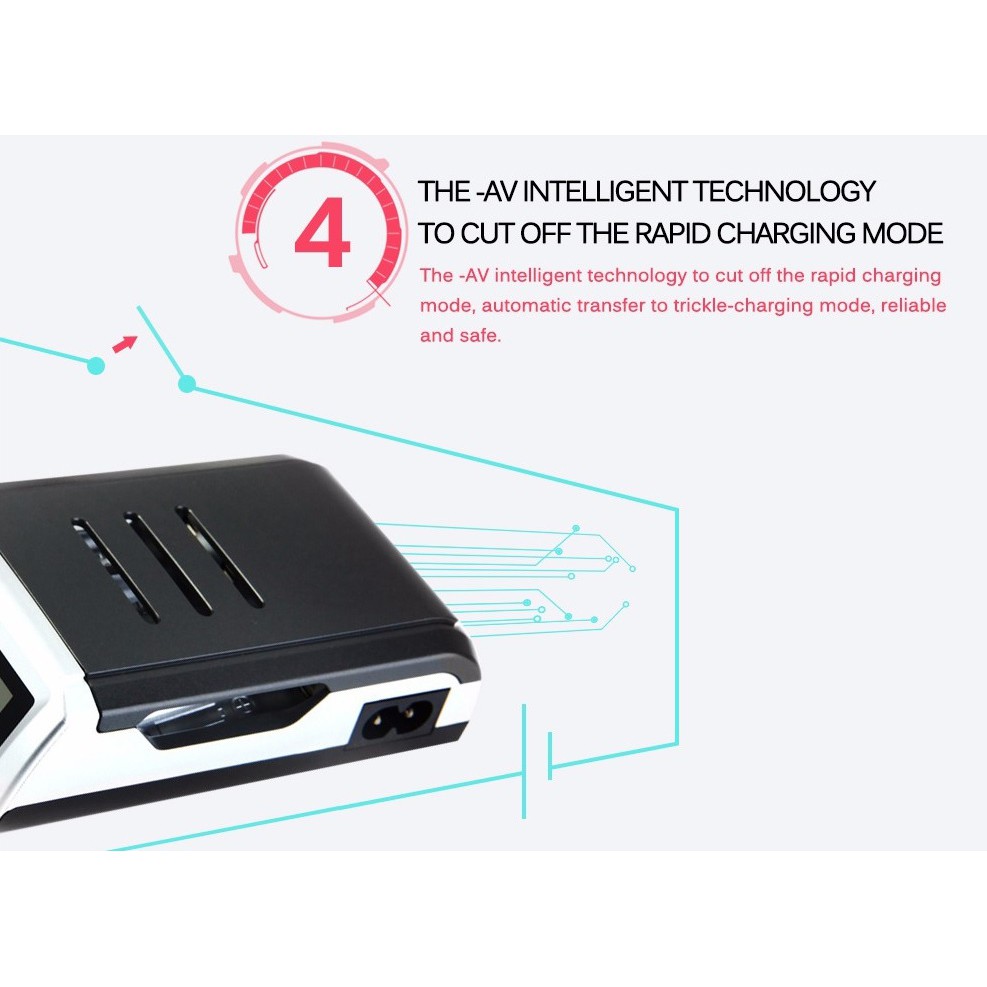 QUICK + AUTO STOP CHARGER Baterai Cas Taffware LCD 4 Slot for AA AAA C905W - ENELONG 900/2100/2400/2700 mah