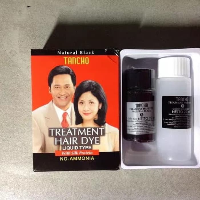 Semir rambut tancho treatment hair dye cair natural hitam 2 x 20 ml