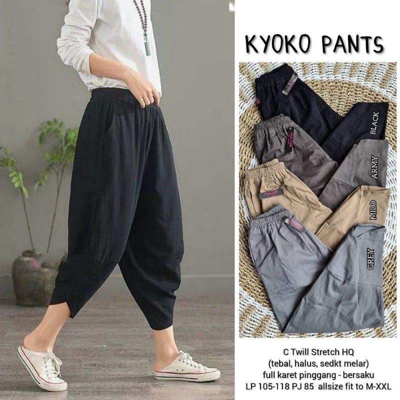 Celana Casual Wanita Korea KYOKO PANT BAHAN TWILL PREMIUM