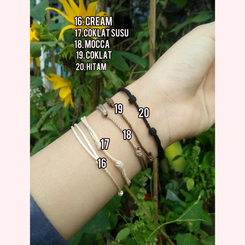 Gelang Tali Anyam Little star / Charm Bintang bisa mix warna tali polyester