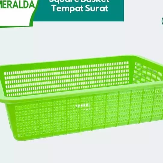Food Storage Box Serbaguna Multifungsi Keranjang Segi Kotak Bolong Lubang Saring Air Tempat Surat Fi