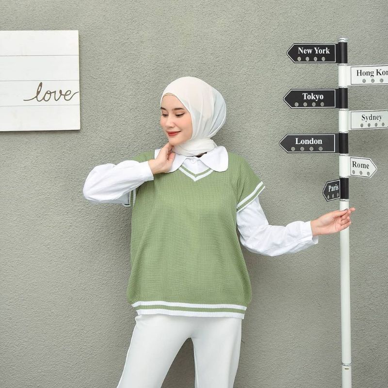 FX SHOP VEST RAJUT / ROMPI RAJUT OVERSIZE WANITA / ROMPI KOREA - PEVITA