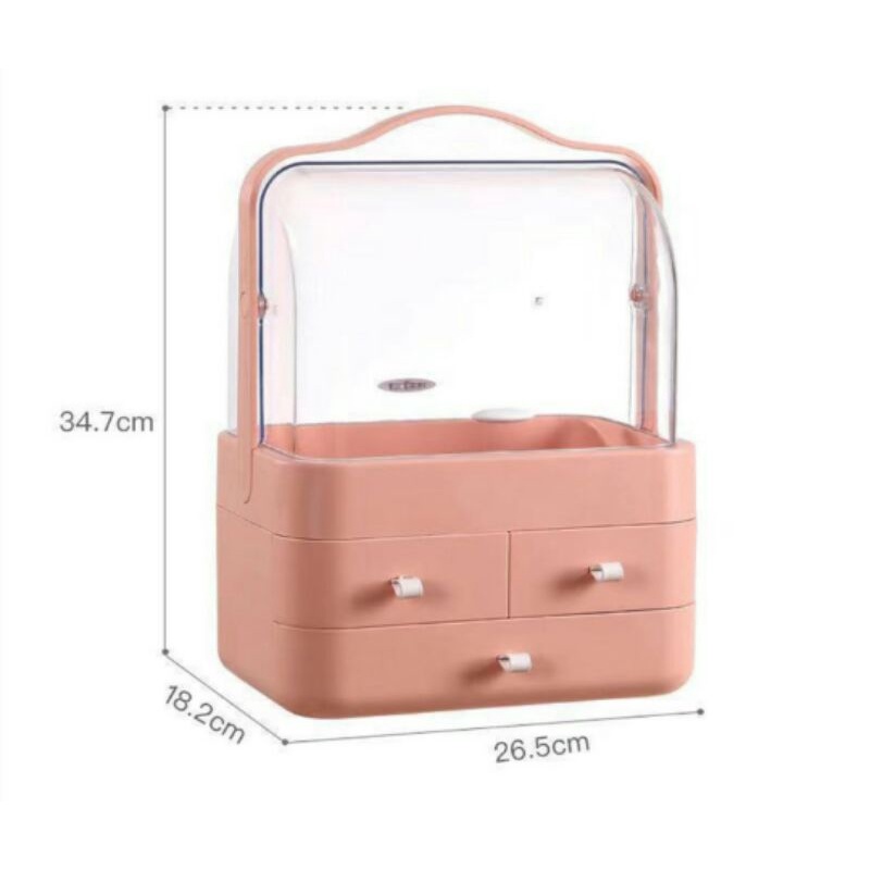 Rak Organizer Kosmetik Tempat Kosmetik Rak Organizer 3Laci - Flip cover ganda