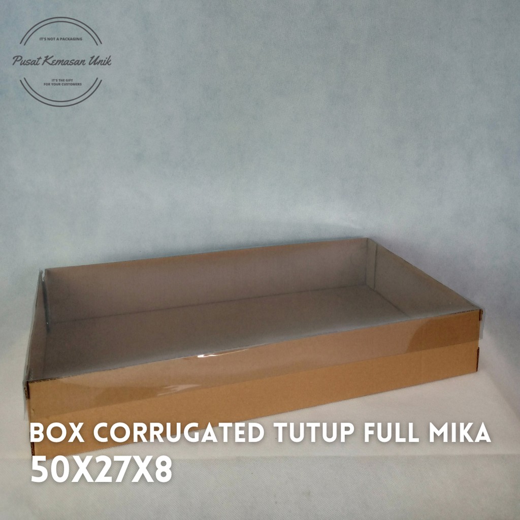 (20PCS) DUS HANTARAN, BOX KUE, KEMASAN TUTUP FULL MIKA 50x27x8
