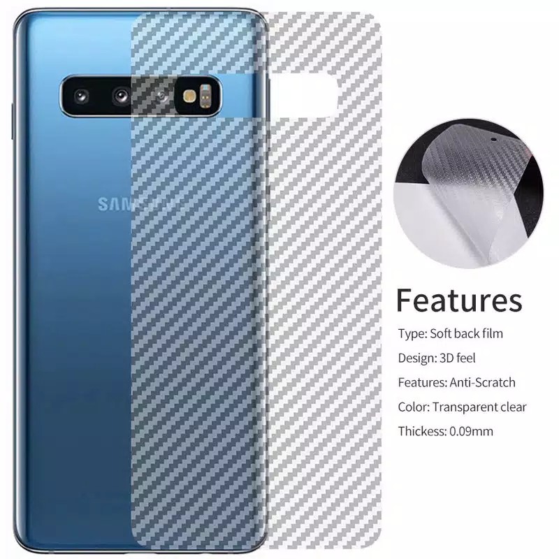 carbon fiber back screen guard antigores BELAKANG Samsung Note 8 9 10 PLUS S10 S10+ note 10 lite s10 lite