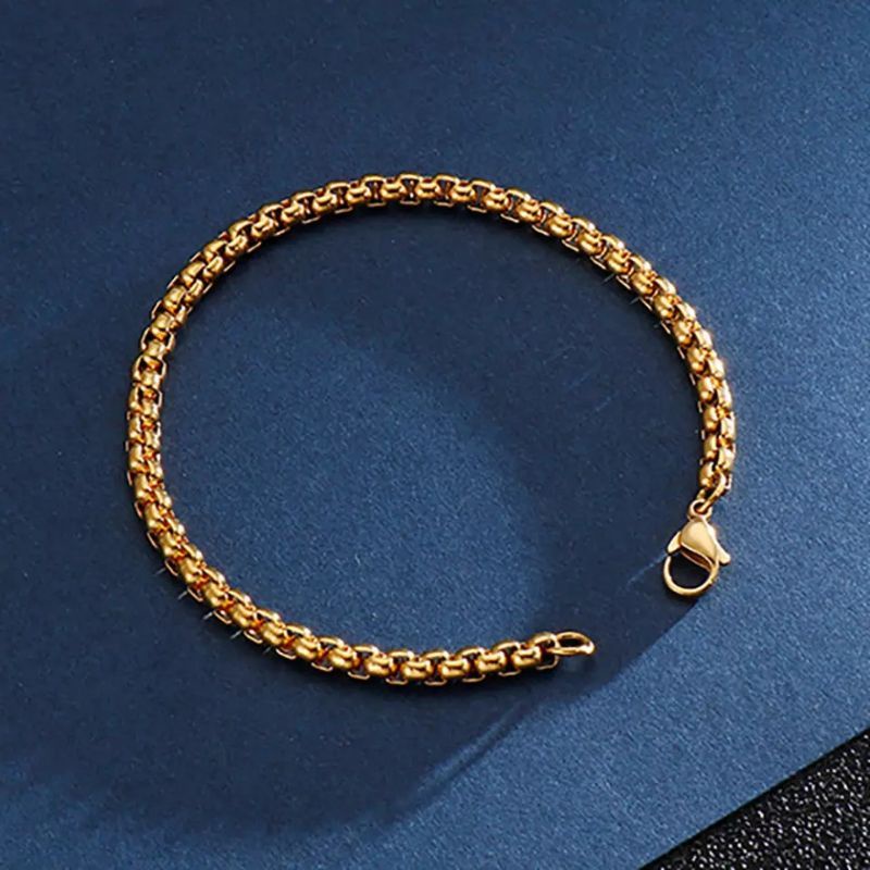 GELANG rantai rolo titanium gold pria wanita ,asli original