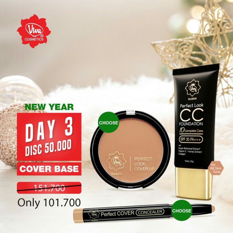 Paket CC Cream Foundation Perfect Look Cover Up Concealer Viva