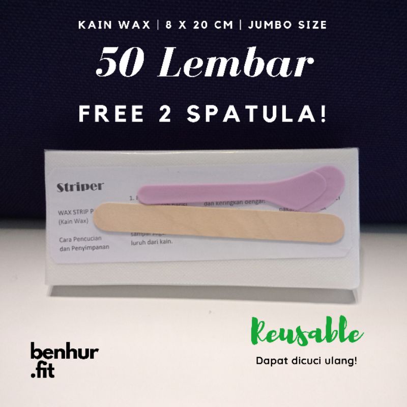 [Free 2 Spatula] 50 Lembar Kain Wax | Kertas Waxing | Wax Strip | Sugar Wax Kits