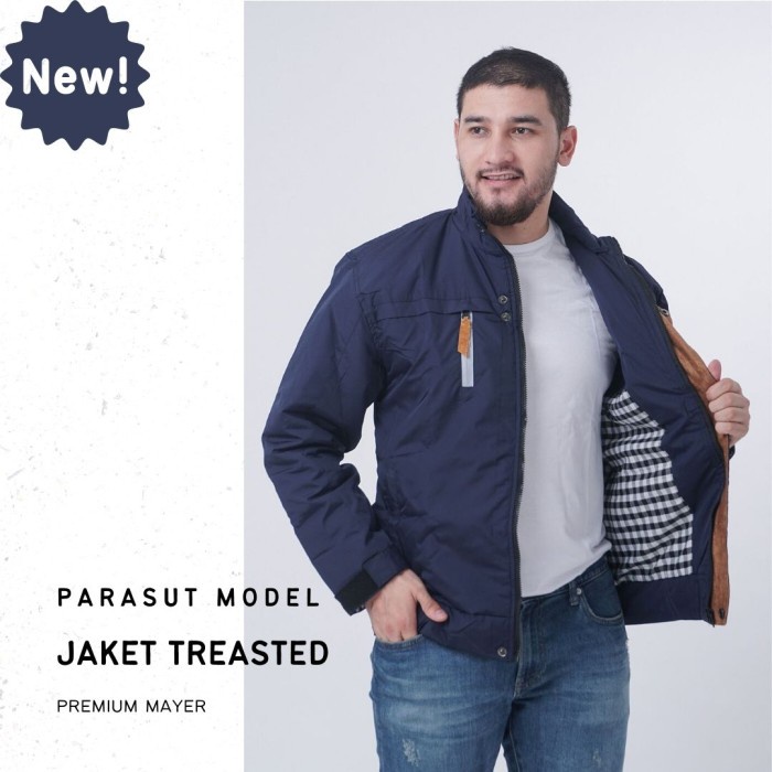 Jaket Parasut Waterproof Polos Anti Air Windbreaker Casual Pria - Hitam, S