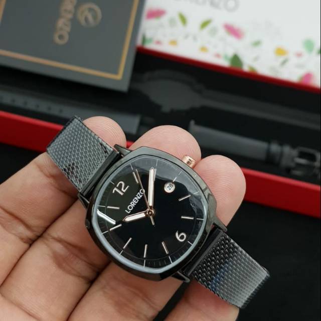 (Garansi 1Tahun) jam tangan wanita  lorenzo 1030 original fullblack