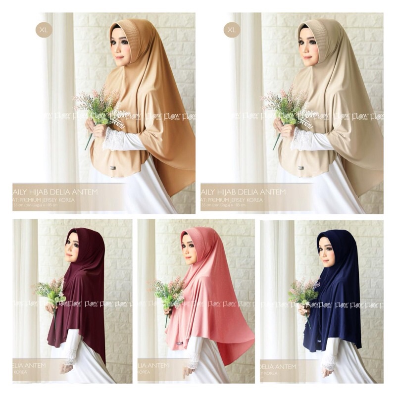 Daily Hijab Delia XL | Daily Hijab | Jilbab Syari | Bergo Syari | Flow