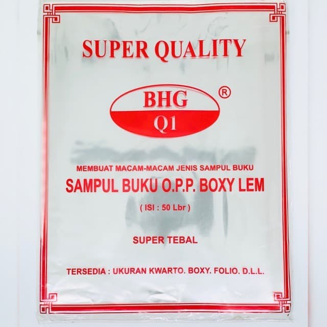 

Sampul Buku Plastik Opp Boxy Lem BHG (10 pak)