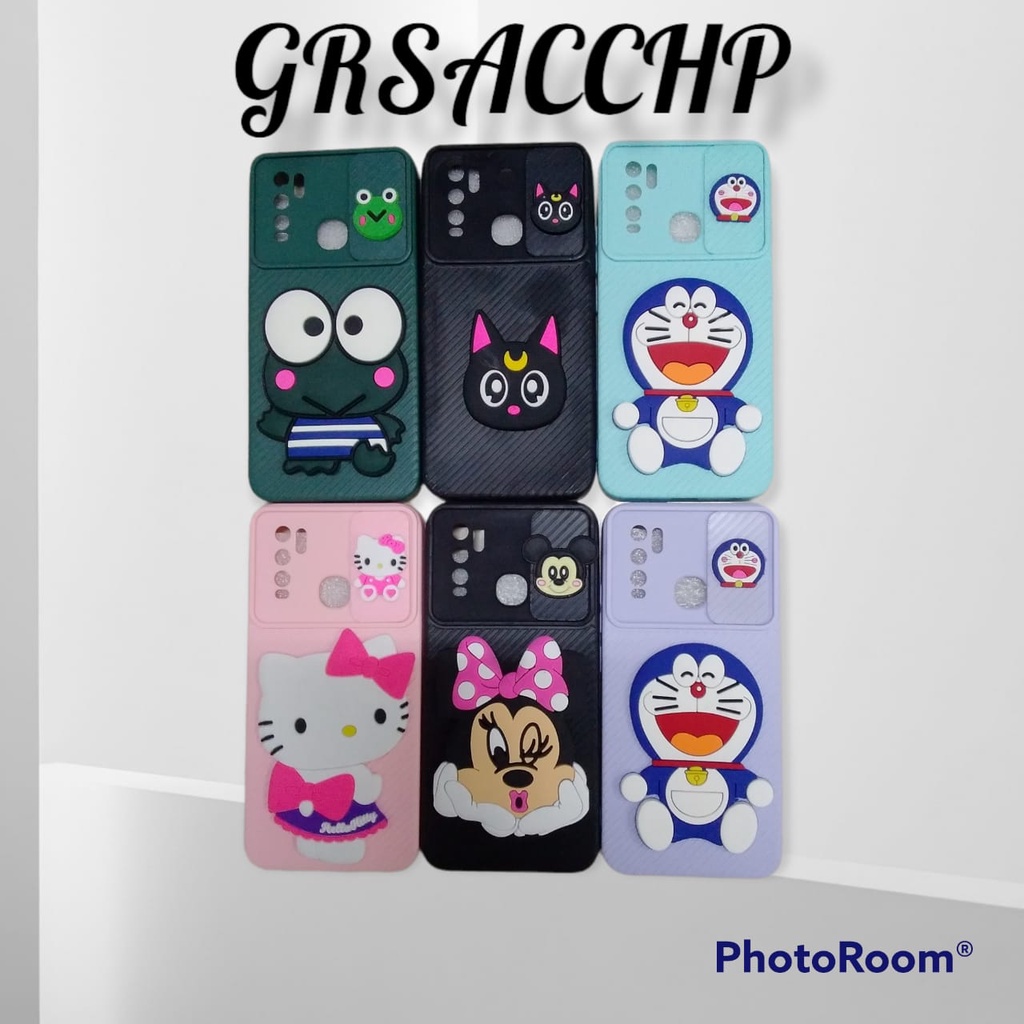 TERBARU CASE BONEKA DISNEY CAMERA SLIDE XIAOMI REDMI NOTE 8PRO, NOTE 9, REDMI 9C, REDMI 9A