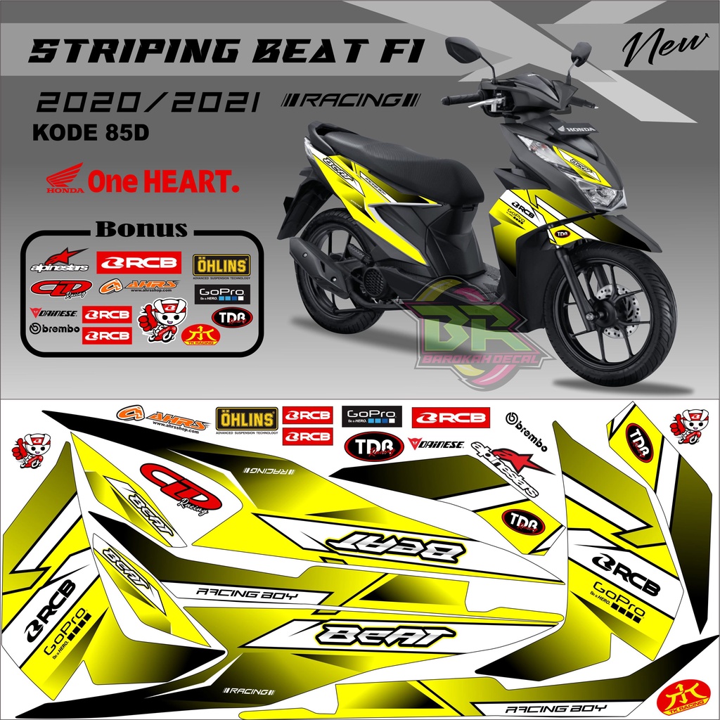 Striping Beat New 2020-2023 Stiker Lis Beat New Variasi kode 85