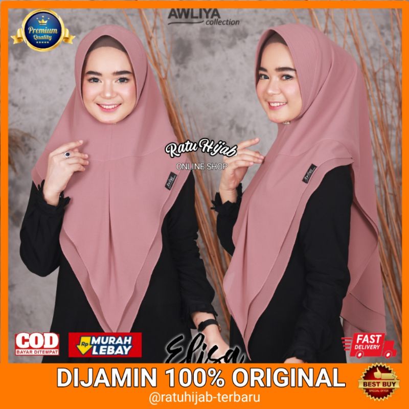 KHIMAR ELISA ORI AWLIYA COLLECTION ALIYAR /AWLIYA HIJAB  TERBARU TERLARIS