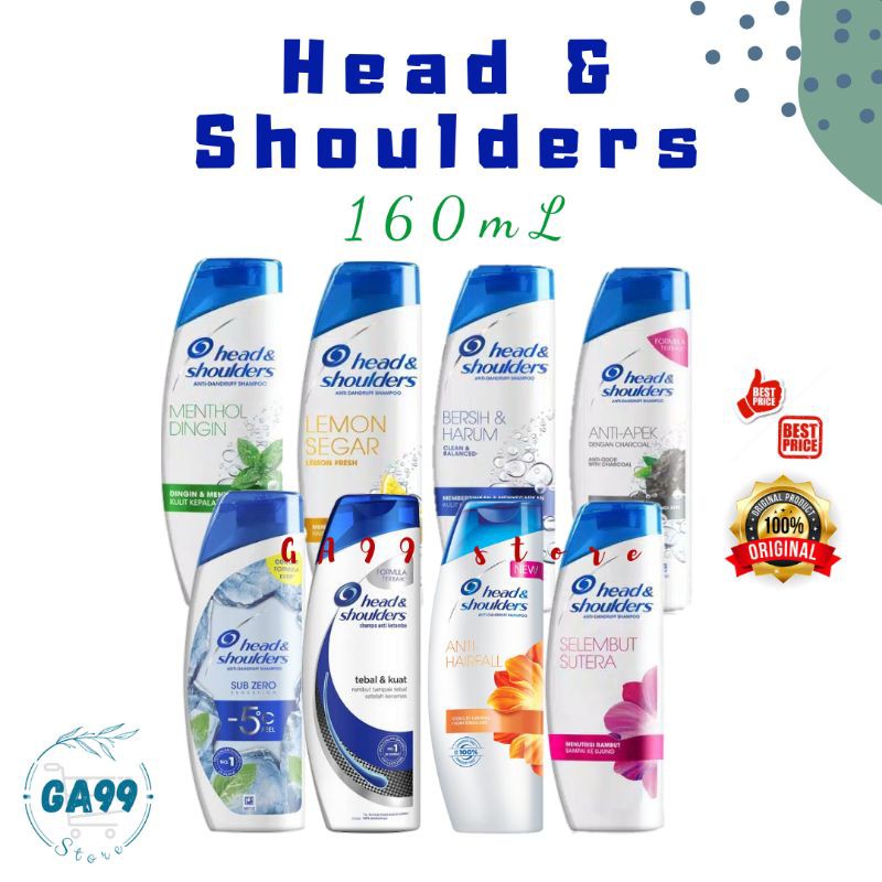 Head & Shoulders 160 Ml Botol Sedang All Varian Shopee Indonesia