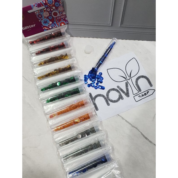 (12pc) MANIK MANIK GLITER/HIASAN KETRAMPILAN/PRAKARYA-C (bulat)