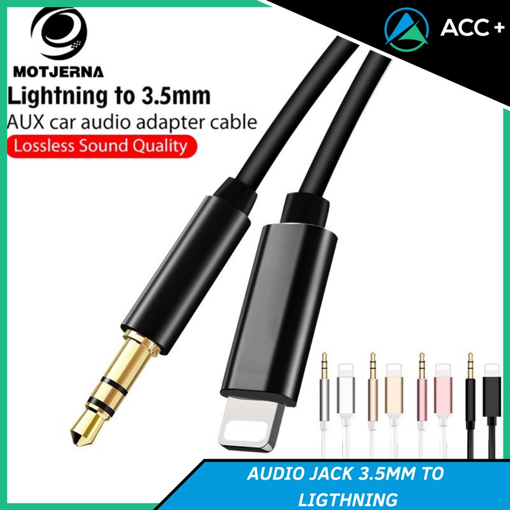 KABEL AUDIO JACK 3.5MM TO LIGTHNING KABEL AUX IPHONE TO JACK 3.5MM MALE ADAPTER SPEAKER HANDPHONE - ACC PLUS