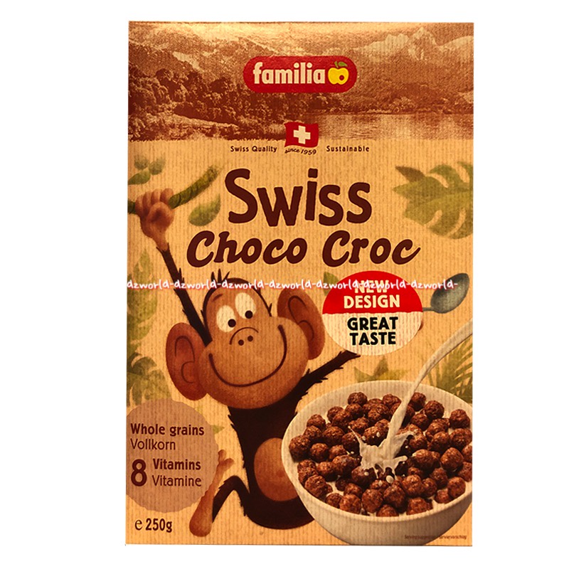 Familia Swiss 250gr Choco Croc Whole Grains Volkorn Sereal Bulat Coklat Cereal Chocolate Monkey