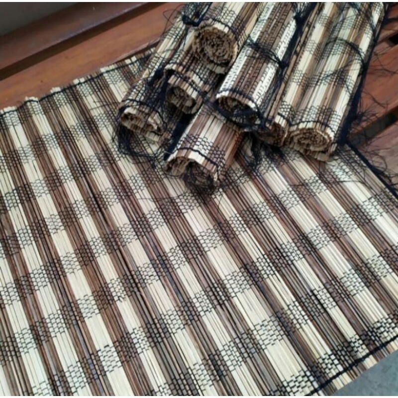 Taplak meja ruang tamu,kain tenun lidi uk 35x90cm