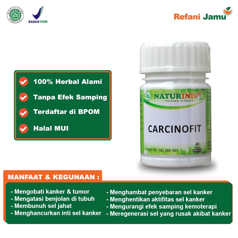 CARCINOFIT obat herbal Kanker dan tumor dengan gejala bengkak Benjolan dan nyeri serta luka basah-1