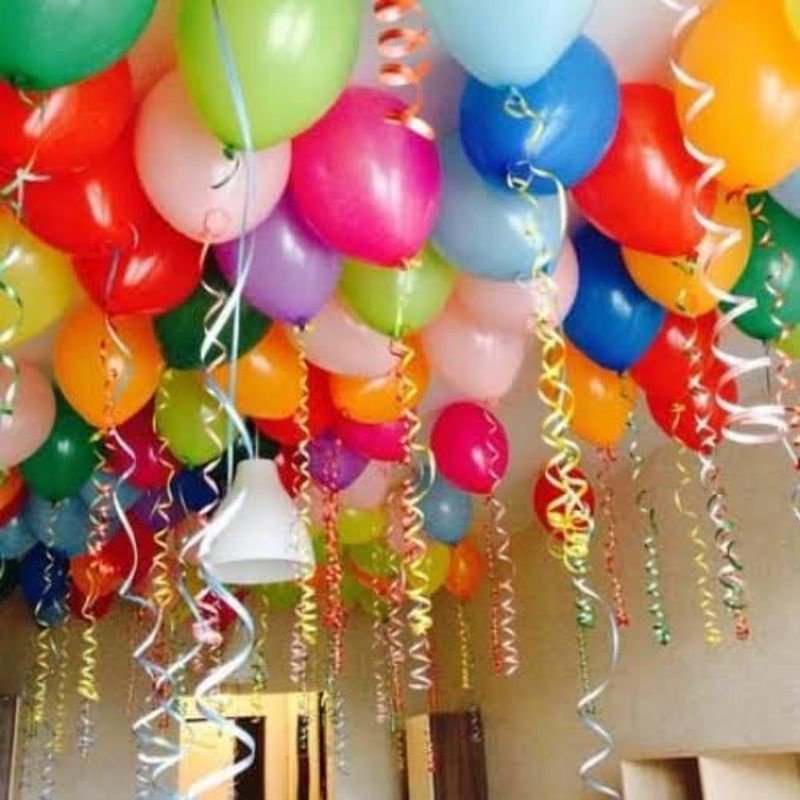 

Pita balon polos dan glitter