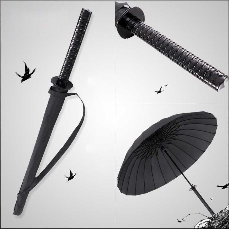 Payung Unik Jepang Bentuk Samurai Katana / Payung Standar / Payung Samurai / Payung Hitam /Payung