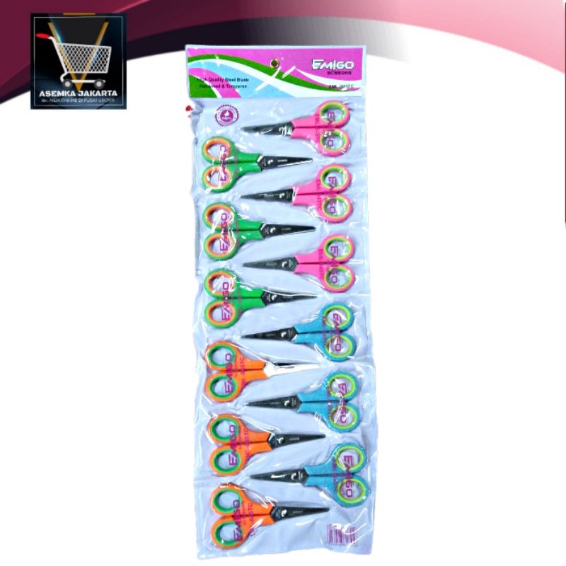 

tyvf [AJ] Gunting Kertas(12pcs) Sedang kecil Emo Warna Motif Gagang Bolong Bulat lapis karet grosir
