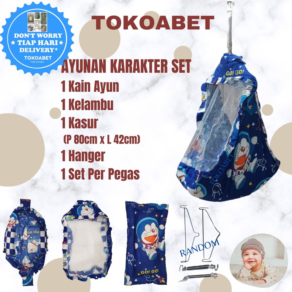 SET Ayunan kain karakter manual per perlengkapan tidur bayi NEW VARIAN