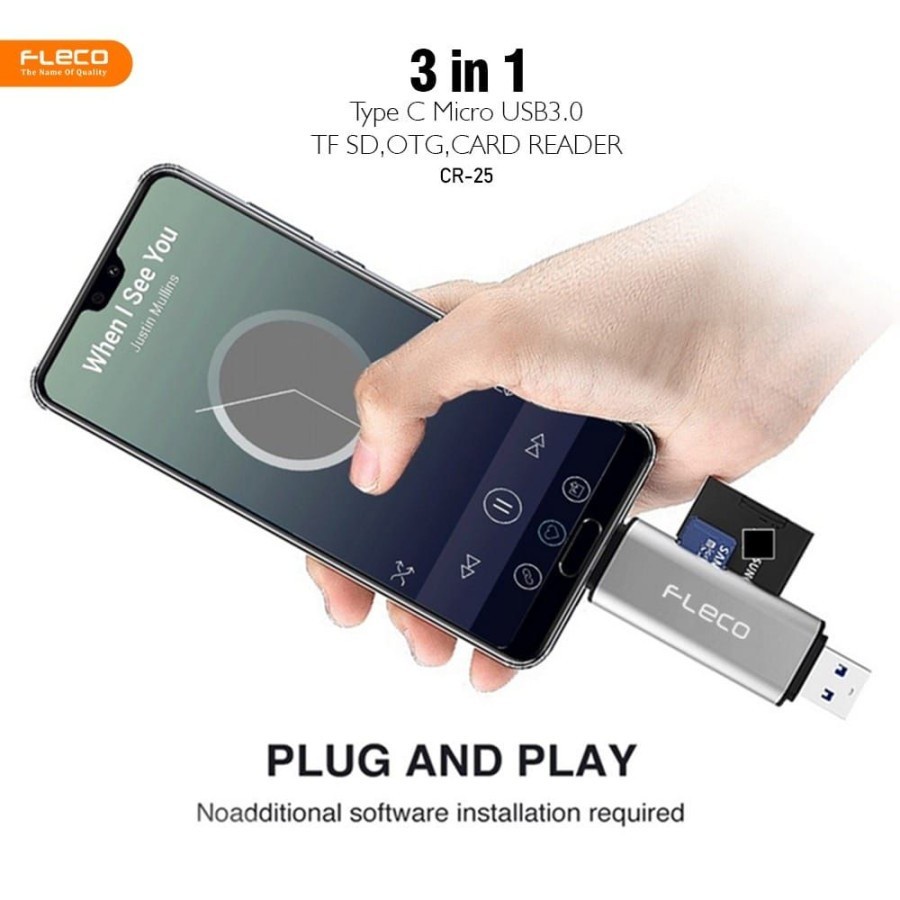 FLECO OTG Micro &amp; Type C Ver 3.0 USB Card Reader Micro &amp; SD CR-25