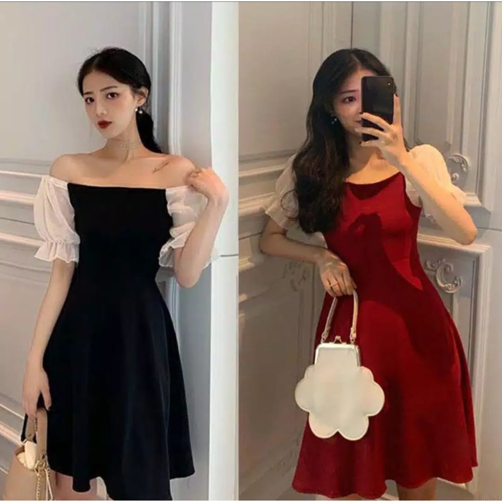 Pakaian Setelan Dress Wanita Cewe Model Baru Gereja Natal Imlek Sincia Kondangan Dres Vikami 16Vra K