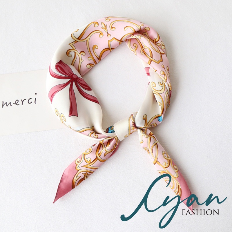 &quot;Irene&quot; 70x70 cm scarf, Scarf Leher, Scarf Tas, Bahan High Grade Silk Immitation