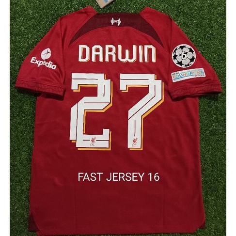 Jersey LIVERPOLL Home + NAMESET 2 WARNA + PATCH 2022/2023 Grade Ori