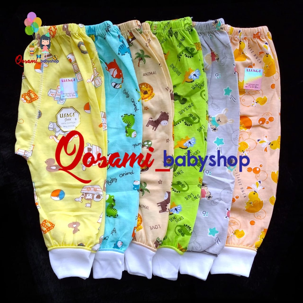 USAGI 3 pcs Celana Panjang Bayi Motif Print Uk S, M, L, XL, XXL SNI