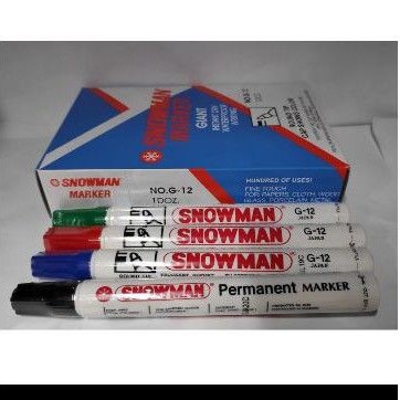 

Spidol Snowman Permanent Marker BG 12 Tinta Permanen BG12 White Board Papan Tulis