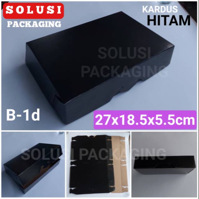 10 PCS KOTAK B 1 HITAM POLOS KARDUS KARTON BOX PACKING DUS 