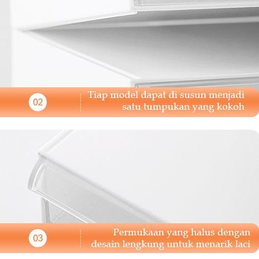 Oxihom Laci Plastik Susun Tempat Make Up Akrilik Kotak Penyimpanan