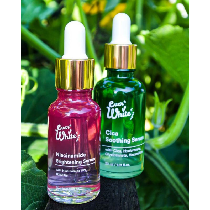 ( SHARE IN JAR || BISA COD ) EVER WHITE BRIGHTENING NIACINAMIDE SERUM, SOOTHING CICA SERUM