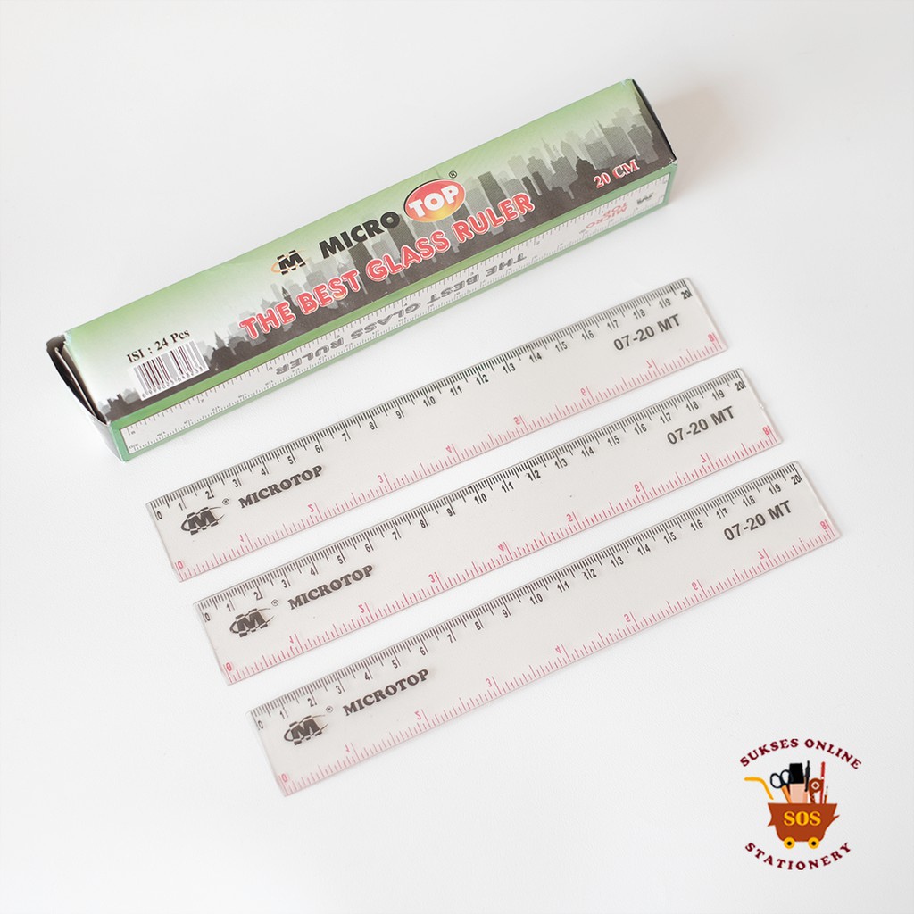 

MJ Penggaris MICROTOP 20 cm MT-0720 / Penggaris Plastik / Ruler (12 pcs)