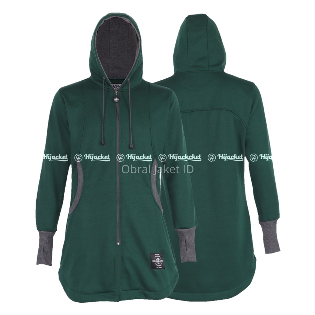 Hijacket Elektra Original Bandung | Jaket Hoodie Wanita Size L XL XXL Garansi 100%-GREEN