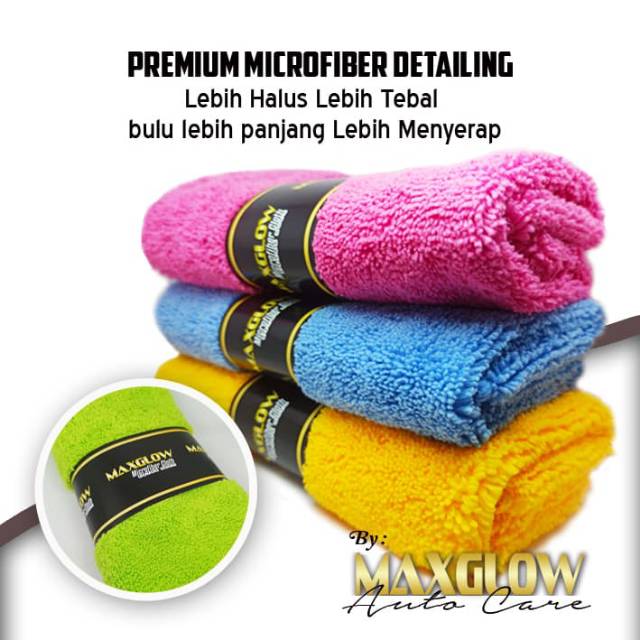 PAKET 1 pengkilap penghitam penghilang baret shampoo kain microfiber maxglow