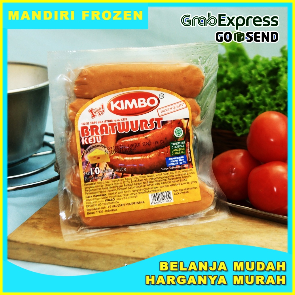 Jual SOSIS BRATWURST KIMBO MINI KEJU 10s 500 GR MAKANAN BEKU MURAH ...