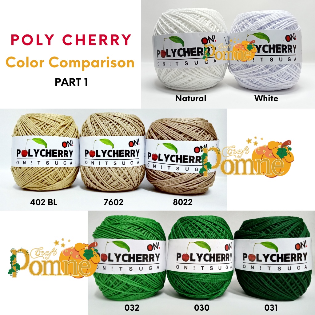MURAH ORI Benang Rajut Onitsuga Poly Cherry (Polyester Yarn) - polycherry crochet yarn | benang rajut poly