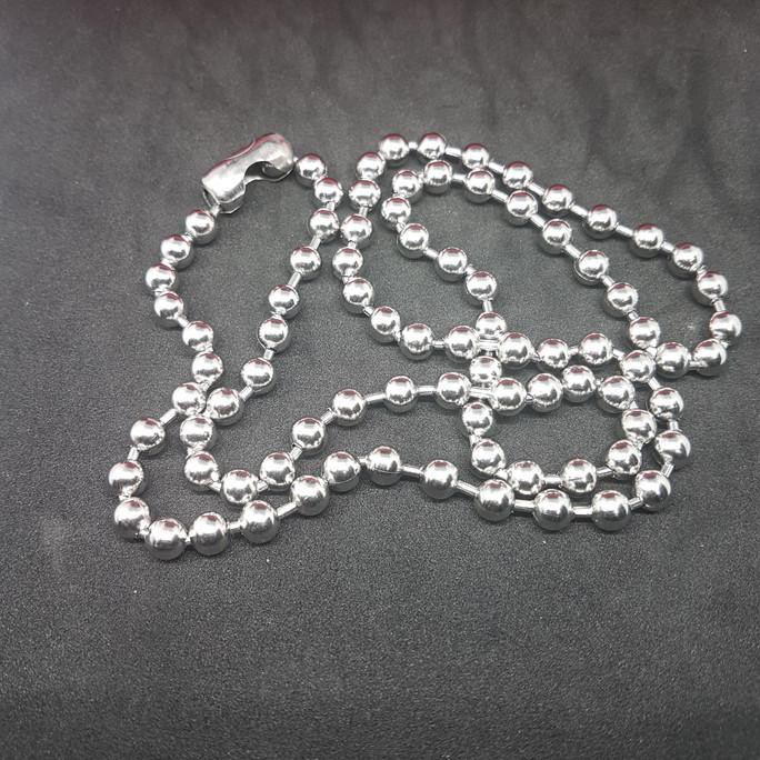 KALUNG BESI PUTIH ASLI AMBON- BIJI LADA ATAU BOLA 6 ML
