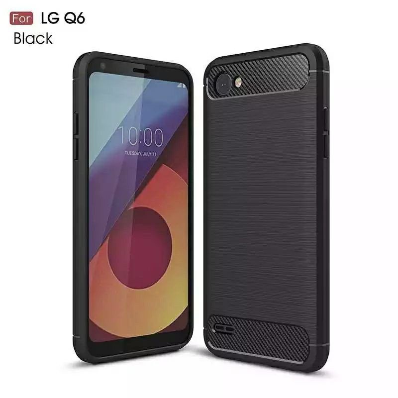 Case Carbon Fiber LG Q6 / Q6 Plus Rugged Armor Back Cover Case Protector