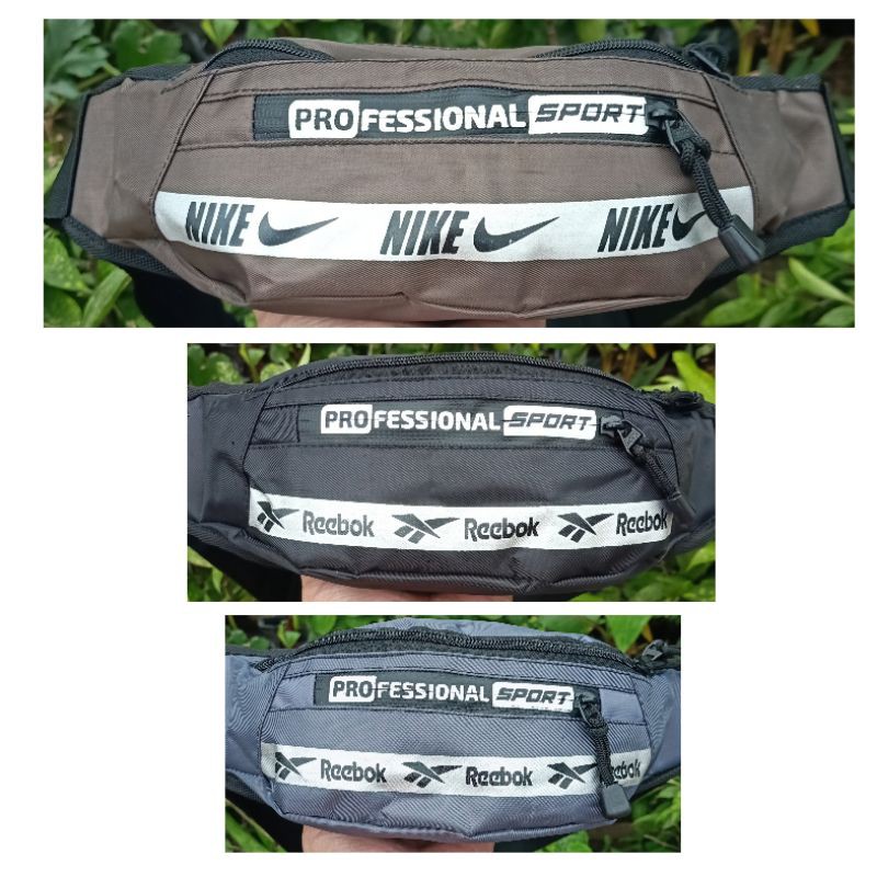 Simple Waistbag Sporty Logo Branded KWS Adidas Nike Reebok - Tas Selempang